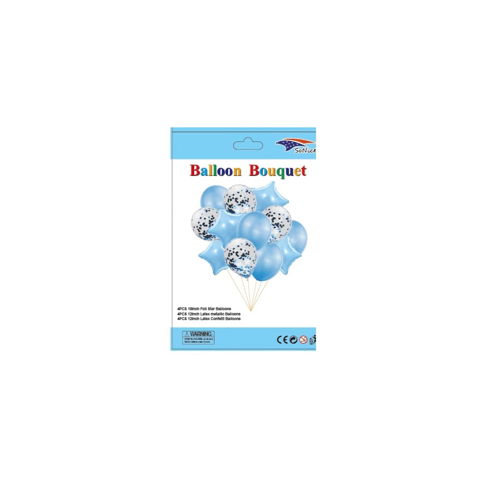 12Pcs Balloon Bouquet Light Blue 120Set/Cs